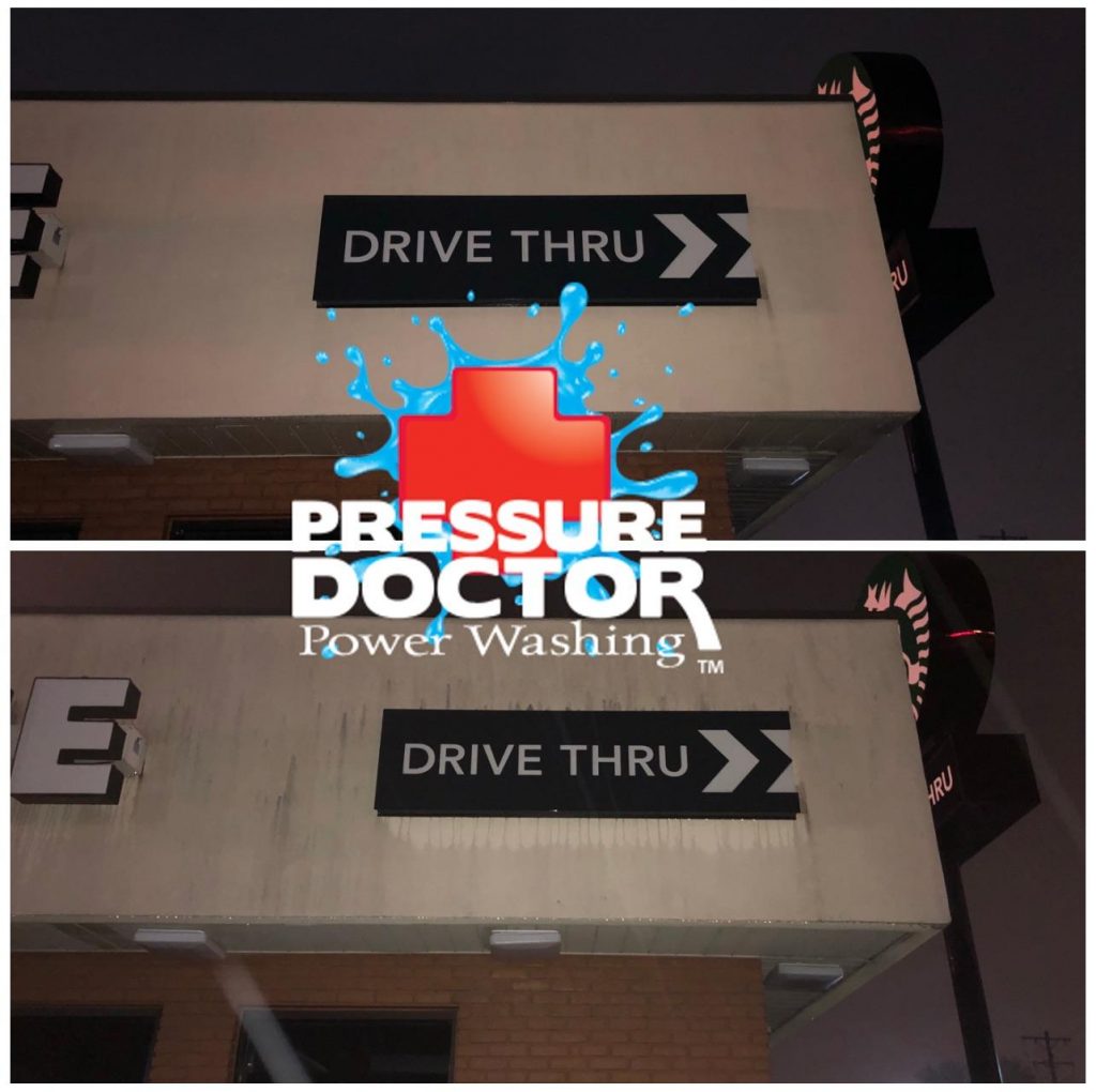 drive thru cleaned with pressure doctor logo