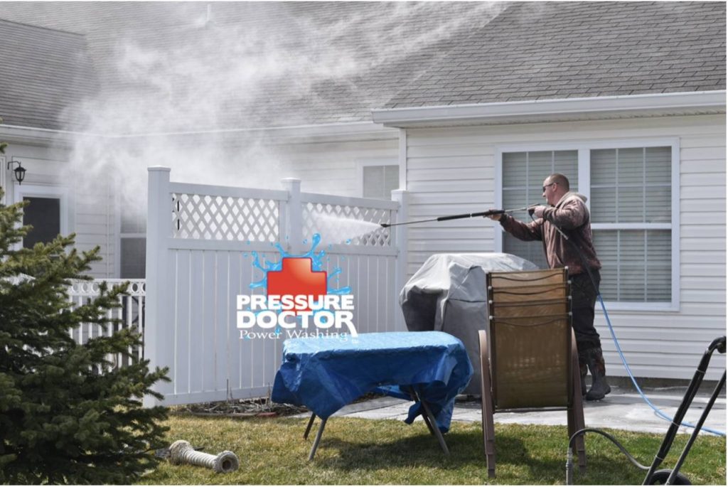 pressure doctor professional cleaning white fence