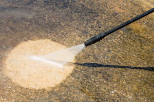 Floor cleaning with high pressure water jet. Say Goodbye to Dirty Pavements